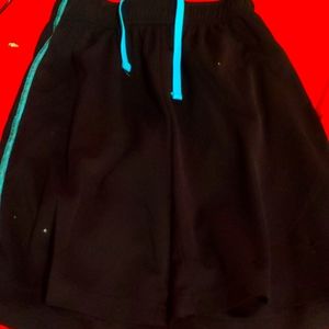 Blue and black shorts